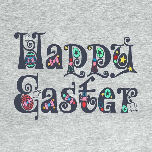 Elegant Vintage Decorative Happy Easter Typography by Jasmine Anderson